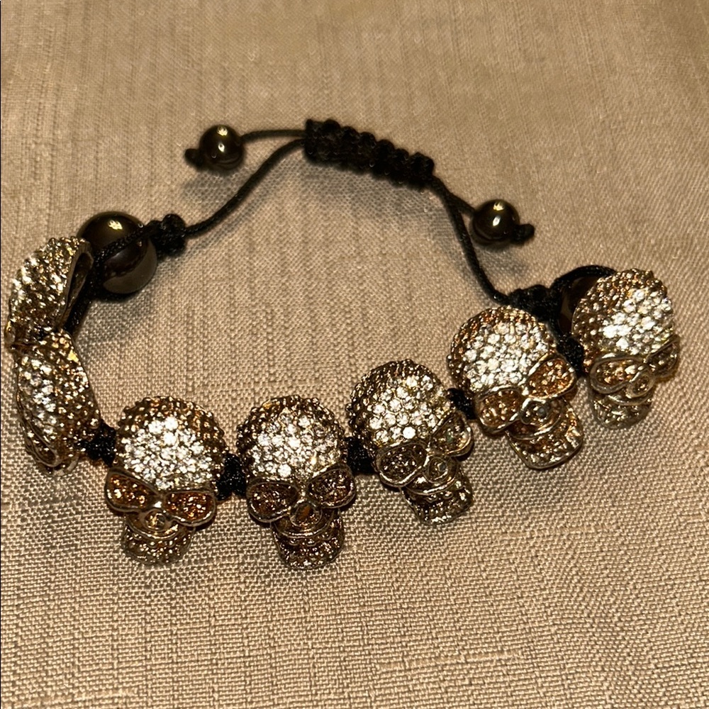 Men’s Gold and Silver Skull adjustable Bracelet